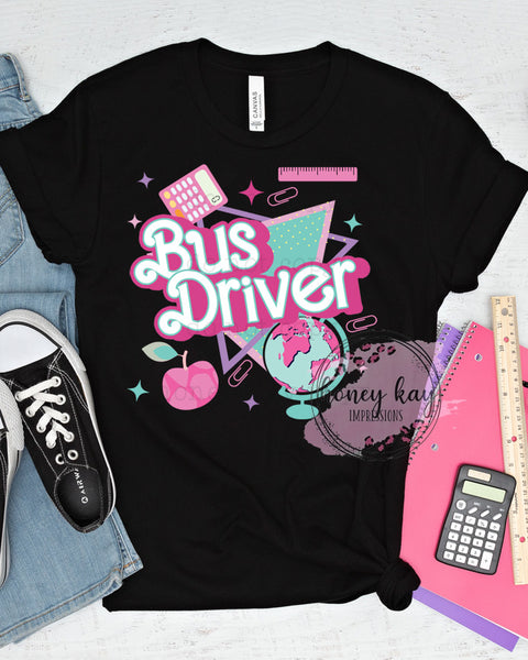DTF Pink Bus Driver 90s Vibe