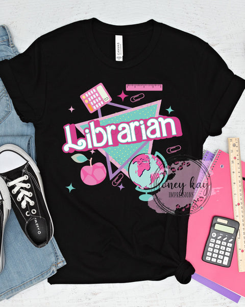 DTF Pink Librarian 90s Vibe