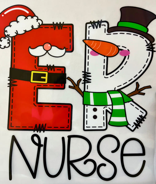 DTF Transfer Christmas ER Nurse