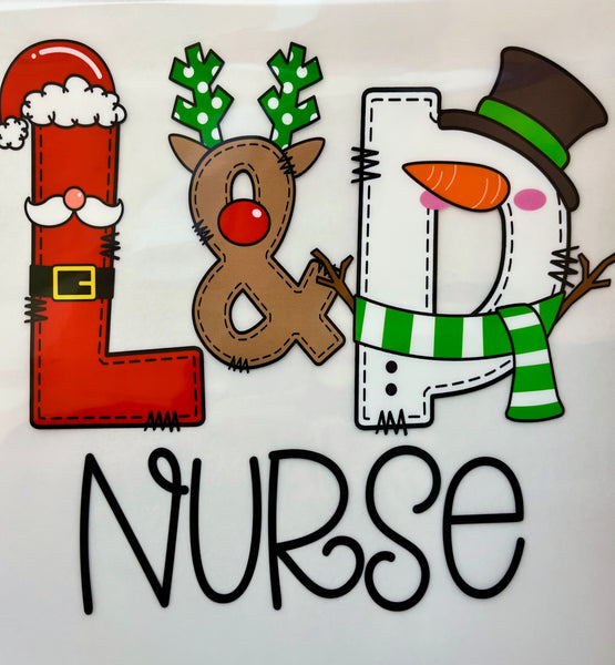 DTF Transfer Christmas L&D Nurse