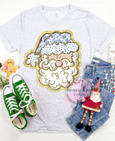 DTF Blue Patterned Santa