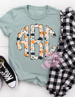 Print to Order- DTF Boho Pumpkin Monogram