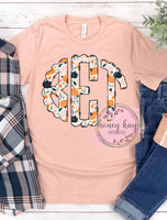 Print to Order- DTF Boho Pumpkin Monogram