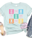 DTF Bright Bunnies & Bows Squares