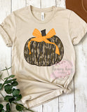 DTF Camo Pumpkin w/Bow