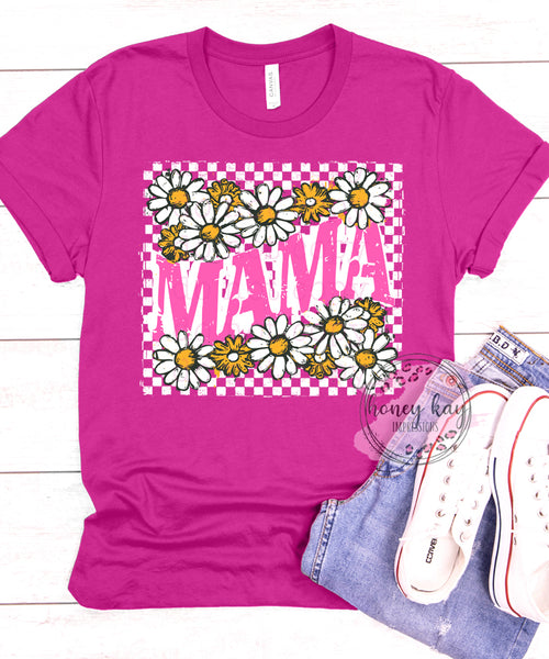 DTF Checkered Daisy Mama