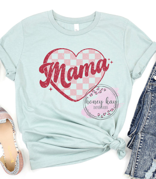 DTF Mama Checkered Heart