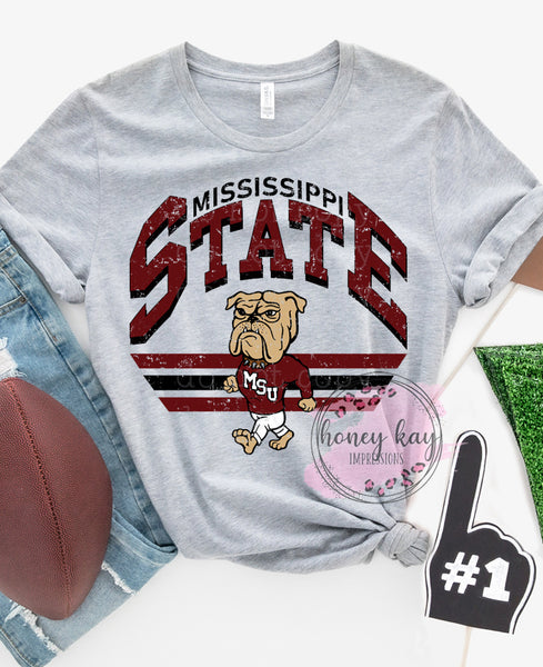 DTF College Throwback Maroon White Bulldogs