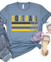 DTF Retro Distressed Softball Lines