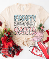 DTF Frosty Rudolph Santa
