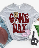 DTF Game Day Retro Maroon White Bulldogs
