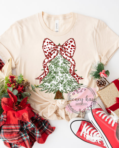 DTF Green Floral Pattern Tree