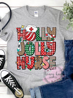 DTF Transfer Holly Jolly Nurse