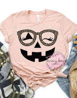 DTF Leopard Glasses Pumpkin Face