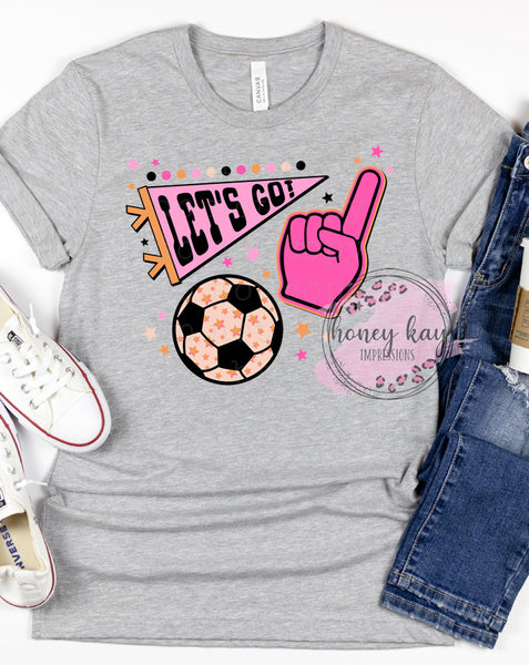 DTF Let's Go Soccer Pink