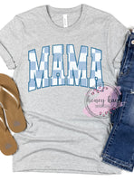 DTF Mama Checkered Varsity Blue