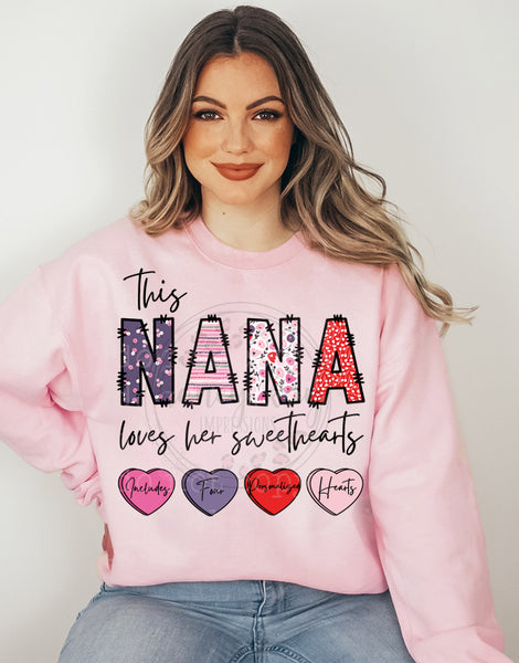 Print to Order DTF Nana Loves Her Sweethearts