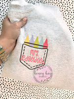 Teacher Pastel Crayon Personalized Shirt