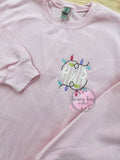 Made to Order Pastel Christmas Lights Monogram Sweatshirt