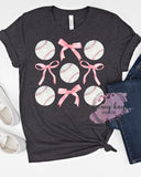 DTF Pink Bows & Baseball