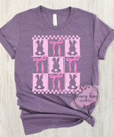DTF Pink Bunnies & Bows Squares