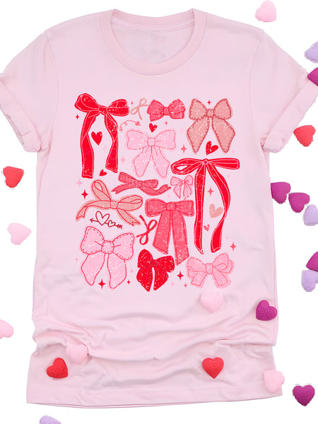 DTF Pink & Red Sketch Bows