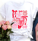 DTF Pink & Red Sketch Bows