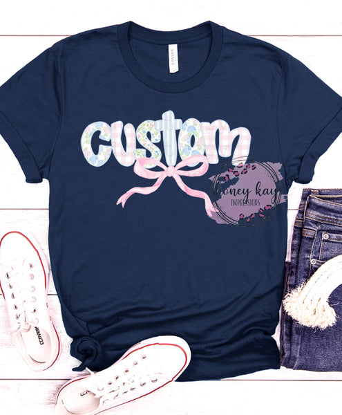 Print to Order DTF Preppy Hydrangea Custom Name