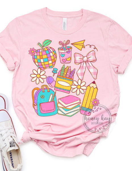 DTF Preppy Pink School Collage