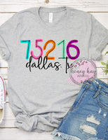 Print to Order- DTF Scribble Bright Zip Code & City