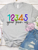 Print to Order- DTF Scribble Bright Zip Code & City
