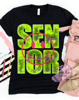 DTF Senior Distressed Happy Bright Lime
