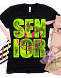 DTF Senior Distressed Happy Bright Lime