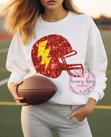 Print to Order DTF Faux Sequin Look Football Helmet