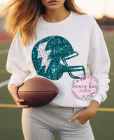 Print to Order DTF Faux Sequin Look Football Helmet