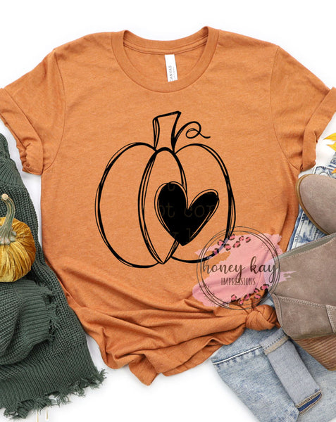 Sketch Heart Pumpkin