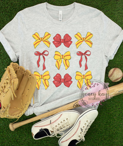 DTF Softball Bow Collage