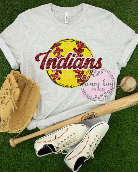 Print to Order DTF Faux Sequin Custom Softball Team