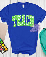 DTF Neon Checkered Teach