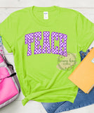 DTF Neon Checkered Teach