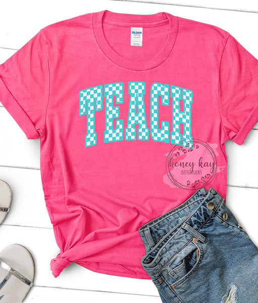 DTF Neon Checkered Teach