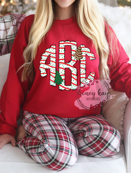 Print to Order- DTF Tree Cake Monogram
