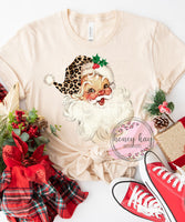 DTF Transfer Vintage Leopard Santa Claus