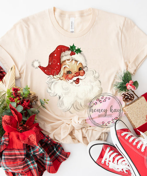 DTF Transfer Vintage Red Santa Claus