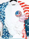 DTF American Flag Happy Face Pocket