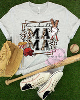 DTF Baseball Mama Half Leopard