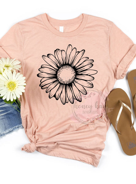 Daisy Outline Black