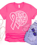 Fight Hard Cancer Ribbon