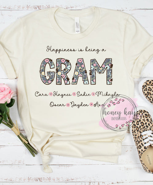 Print to Order DTF Happiness is Being a Gram