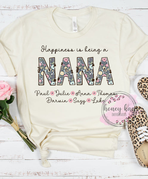 Print to Order DTF Happiness is Being a Nana